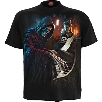 Abbildung von Spiral Midnight Blues Männer T Shirt schwarz XXL 100% Baumwolle Basics, Horror, Rockwear, Totenköpfe