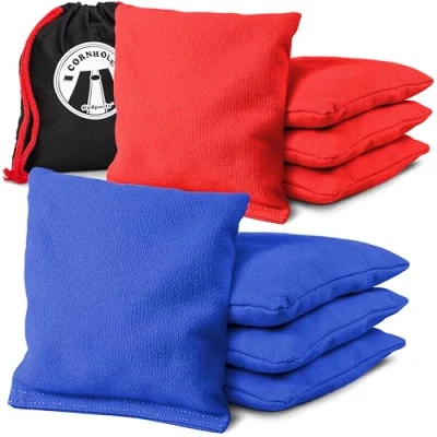 Abbildung von GoSports Cornhole Sitzsack Set, offizielle Verordnung (8 Allwettersäcke) Amerika Sterne und Streifen oder Rot Blau Wählen Sie Ihren Stil