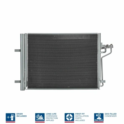 Abbildung von NISSENS 940398 Klimakondensator mit Trockner Aluminium 603 R 134a FORD: FOCUS 3, 3 Turnier, KUGA 2