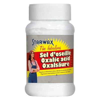 Abbildung von STARWAX THE FABULOUS Oxalsäure Entgraut Holz Löst Flecken auf Weißwäsche Entfernt Rost Beseitigt Oxidschichten Metall und Kupfer vieles mehr 100% natürlichen Ursprungs 400 g