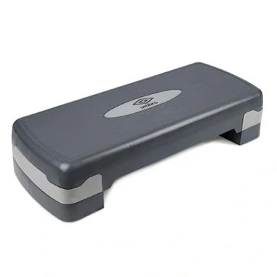 Abbildung von Umbro Aerobic Stepper Steppbrett Höhenverstellbar 10 15 CM mit Antirutschbelag Mini für Zuhause Stairmaster Alle Alter Schwarz/Grau
