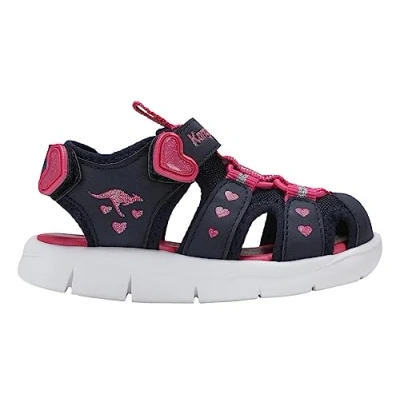 Abbildung von KangaROOS Jungen Mädchen K Mini Sandale, dk Navy/Daisy pink, 22 EU