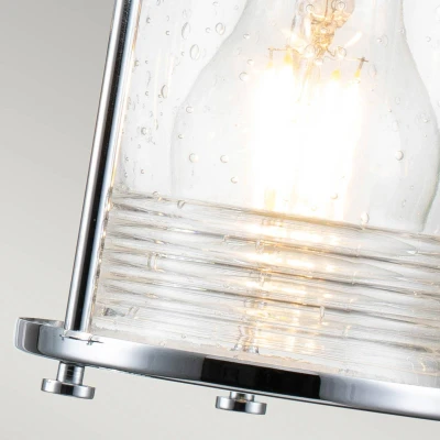 Abbildung von Elstead Lighting QN ASHLANDBAY3 PC BATH QUINTIESSE Wandleuchte Ashland Bay E27 3x40W IP44 Chrom poliert, geripptes Glas klar L:16.6cm H:20.6cm B:61cm