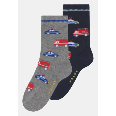 Abbildung von Falke CARS 2PACK Everyday Casual Socken für Kinder, Größe: 31 34, Grey/dark blue