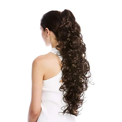 Abbildung von WIG ME UP N1095 V 8 Haarteil Zopf Pferdeschwanz extrem lang und voluminös gelockt lockig Braun 65 cm