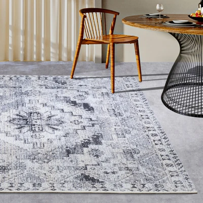 Abbildung von Villeroy &amp; Boch Esther In Outdoor Teppich Orientalisch Orient Flachgewebe, Klassisches Design Vintage, ÖKO TEX Wetterfest UV beständig für Balkon, Terrasse, Garten Creme Grau, 120x180cm