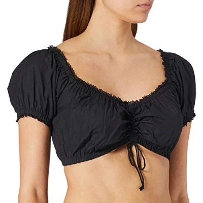 Abbildung von Stockerpoint Damen Georgette Trachtenbluse, Schwarz, 34