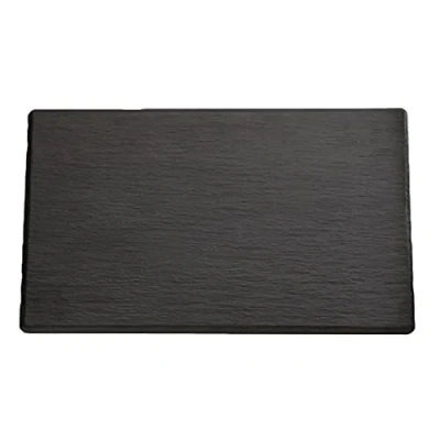 Abbildung von APS 83957 GN 1/3 Tablett SLATE, 32,5 x 17,6 cm, Höhe 1 Melamin, schwarz, Schieferlook, mit Antirutsch Füßchen