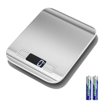 Abbildung von Fousenuk 10kg/1g Küchenwaage elektronische, Edelstahl Digitalwaage mit Lcd Display und Tara Funktion, feinwaage Abstellautomatik 6 Maßeinheit, Wiegen von Lebensmitteln zum Kochen, Backen, Mixen