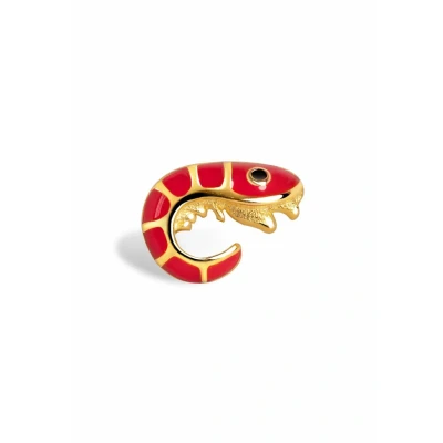 Abbildung von Singularu Prawn Enamel Einzelner Ohrring, Damen, Größe: One Size, Oro
