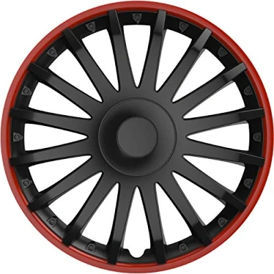 Abbildung von cartrend Radzierblenden Set Almeria in sportlicher Alufelgen Optik schwarz/rot, 4 teilig, 38,10cm (15 Zoll), 4er
