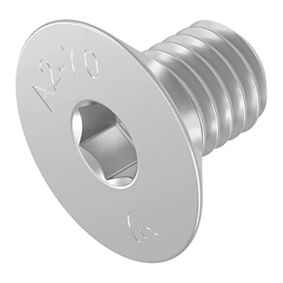 Abbildung von SECCARO Senkschraube M5 x 8 mm, Edelstahl V2A VA A2, DIN 7991 / ISO 10642, Innensechskant, 20 Stück