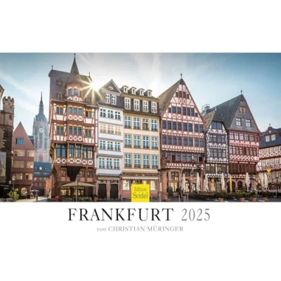 Abbildung von Edition Seidel Premium Kalender Frankfurt 2025 Format DIN A3 Wandkalender Europa Deutschland Hessen Römerberg Main Alte Oper Metropole Skyline Christian Müringer