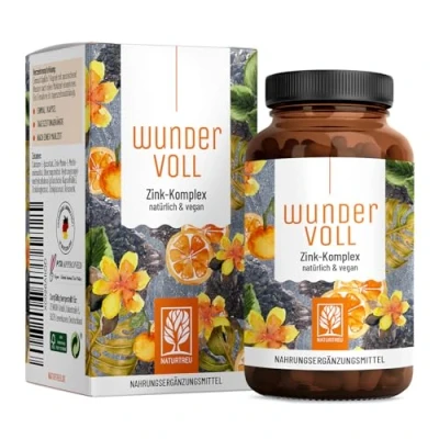 Abbildung von Zink 25mg 3 fach Vitamin C Komplex mit Bisglycinat, Mono L Met und Zinkglucona hochdosiert, vegan in Deutschland produziert &amp; laborgeprüft NATURTREU®