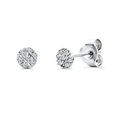 Abbildung von Miore Ohrringe Damen Ohrstecker Weißgold 9 Karat / 375 Gold Diamant Brillianten 0.05 ct