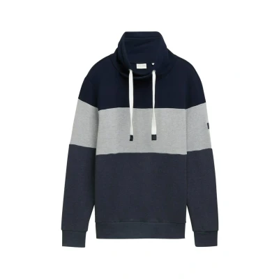Abbildung von TOM TAILOR Herren Colourblock Sweatshirt mit hohem Kragen, 10668 Sky Captain Blue, XXL
