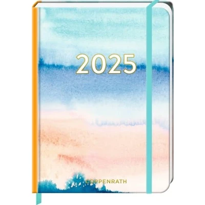 Abbildung von Kleiner Wochenkalender: Mein Jahr 2025 Aquarell blau (All about blue): Taschenkalender mit Wochenplaner und Eintragmöglichkeiten, Gummiverschluss Leseband