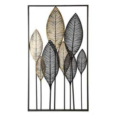 Abbildung von Casablanca Wanddeko Metall Deko Wand modern XL großes Bild Wohnzimmer Farben: Braun Gold Creme Maße: 95 x 53 cm