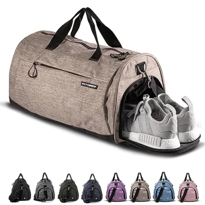 Abbildung von Fitgriff® Sporttasche &amp; Reisetasche für Damen und Herren mit Schuhfach Nassfach Tasche Sport, Fitness Reisen Trainingstasche, Gym Bag (Sand, M)