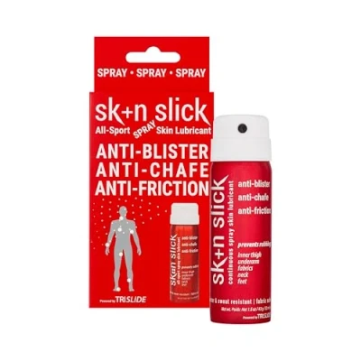 Abbildung von SKIN SLICK Multifunktionales Transparentes Wasserfestes Anti Scheuer Hautspray für Oberschenkel und Füße Verhindert Reibung, Scheuern Hautirritationen Perfekt aktiven Lebensstil (52ml)