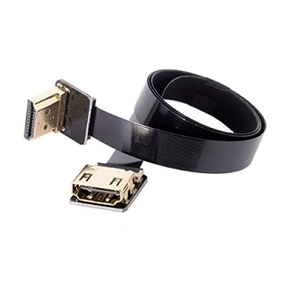 Abbildung von Cablecc CYFPV HDMI Kabel (Stecker auf Buchse, 90 Grad abgewinkelt, für HDTV Multicopter, Luftfotografie, 20 cm)