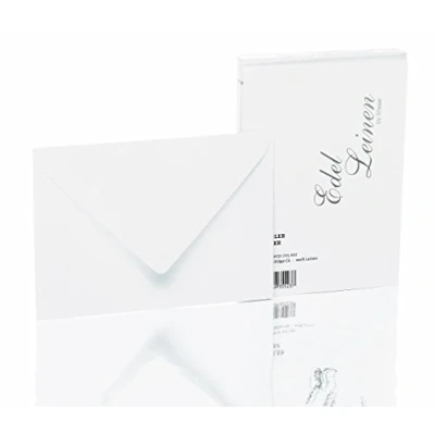 Abbildung von Rössler Papier 2031705002 Edel Leinen Briefumschlagpack DIN C6, Seidenfutter, weiß