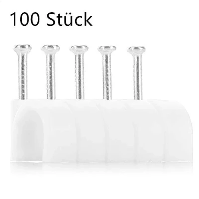 Abbildung von JBSTK 100 Stück Kabelschelle 8mm weiß 100stk.Kabelklemmen Kabelclips Kabelhalter für Netzwerkkabel Cat7