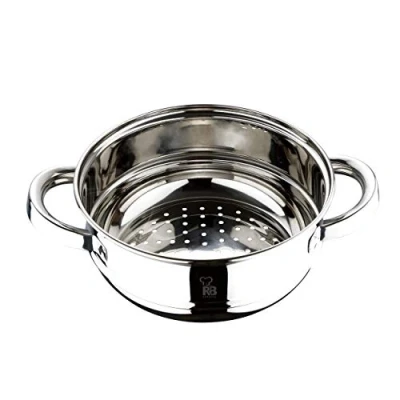 Abbildung von RB Renberg Steam Chef Edelstahl Dampftopf 18 cm helles Finish Silberhohlgriff geeignet für die Induktion und alle Arten von Bränden