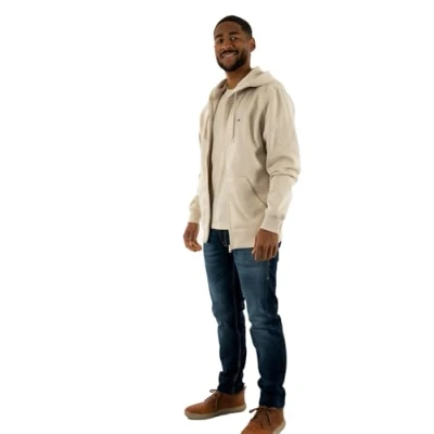 Abbildung von Tommy Jeans FLAG ZIP Sweatjacke, Herren, Größe: 44, Newsprint