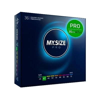 Abbildung von MY.SIZE Classic Kondome Größe 1 I 47 mm Breite 36 Stück Großpackung Premium extra dünn gefühlsecht hauchzart dünne 0,07 Wandstärke vegan Condoms for men