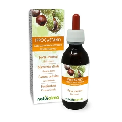 Abbildung von Rosskastanie (Aesculus hippocastanum) Alkoholfrei knospen Extrakt aus frishen Naturalma Flüssig Tropfen 120 ml Nahrungsergänzungsmittel Veganer