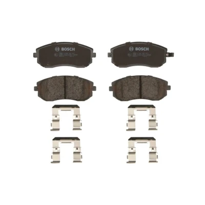 Abbildung von BOSCH 0 986 494 653 Bremsbelagsatz Low Metallic mit akustischer Verschleißwarnung Anti Quietsch Blech Feder SUBARU: Impreza II Saloon