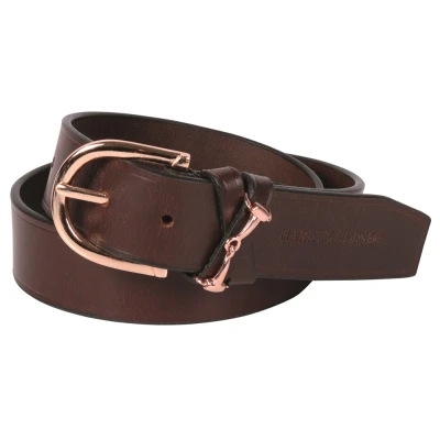 Abbildung von Harry&#039;s Horse Gürtel Gebiss Leder Braun/Rosegold 75cm