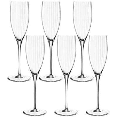Abbildung von Leonardo Poesia Sektglas 6er Set, spülmaschinengeeignetes Champagnerglas, Höhe 25 cm, 250 ml, 069167