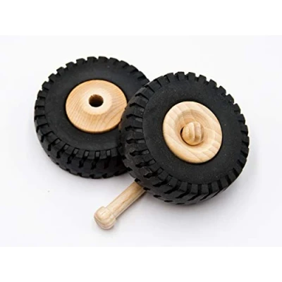 Abbildung von 2 Stk JOWE® Holzrad 72 mm mit Gummiprofil aus Buche Gummireifen x 27