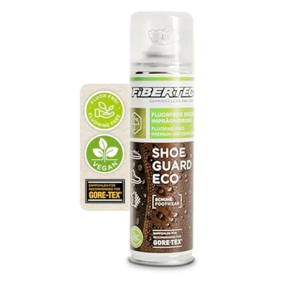 Abbildung von FIBERTEC Shoe Guard Eco, 100% PFC freies Imprägnierspray für Leder und Textilschuhe, 200ml ohne Treibgas