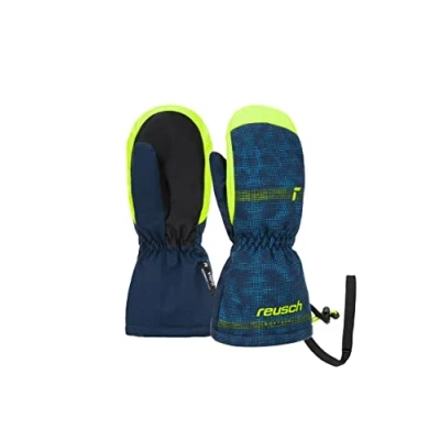 Abbildung von Reusch ‎ Unisex Baby wasserdichte Membran, Warme Skihandschuhe Alltagshandschuhe Schnee Schlittenfahren Babyhandschuhe Winter Handschuhe Winterhandschuhe, 4955 Dress Blue/Safety Yellow, V
