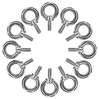 Abbildung von QIMEI SHOP Ringschraube M4 Augenschraube 304 Edelstahl Augenbolzen Ringbolzen Ösenschrauben M4*10 Augenschrauben für Befestigens und Hängens 12 Stück