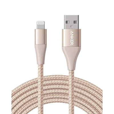 Abbildung von Anker 551 USB A auf Lightning Ladekabel, MFi Zertifiziert iPhone Kabel 3m, für 14/13 / 12/11 X/XS/XR/SE 8 Plus 7/6 und mehr (Gold)