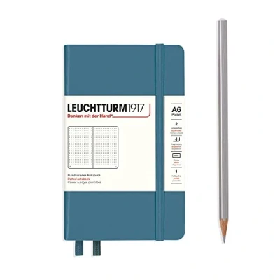 Abbildung von LEUCHTTURM1917 365630 Notizbuch Pocket (A6), Hardcover, 187 nummerierte Seiten, Stone Blue, Dotted