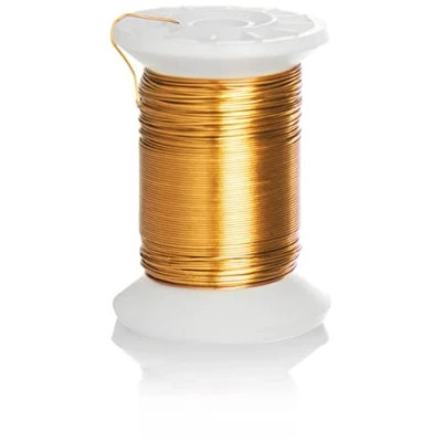 Abbildung von com four® Messingdraht zum Basteln und Modellieren 45 m Blumendraht für Gestecke Basteldraht Modellierdraht Bindedraht Ø 0,36 mm (1 Stück Messing)