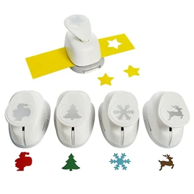 Abbildung von Motivstanzer A689915 Set Weihnachten, 2,54 cm, 5 STK, Kunststoff, weiß, 5X