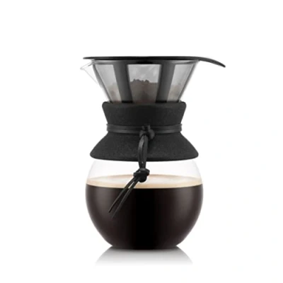 Abbildung von Bodum POUR OVER Kaffeebereiter mit Permanent Kaffeefilter, 8 Tassen, 1.0 l, Edelstahl