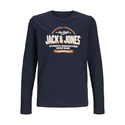 Abbildung von Jack &amp; Jones Junior Jjelogo TEE Langarmshirt für Kinder, Größe: 152, Navy blazer