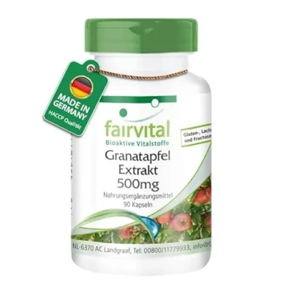Abbildung von Fairvital Granatapfel Kapseln 500mg 90 HOCHDOSIERT VEGAN reich an Ellagsäure