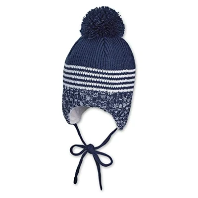Abbildung von Sterntaler Baby Mädchen Mütze Melange Baby, Kappe Kinder aus Microfleece (recycelt) mit Bindeband marine, 41