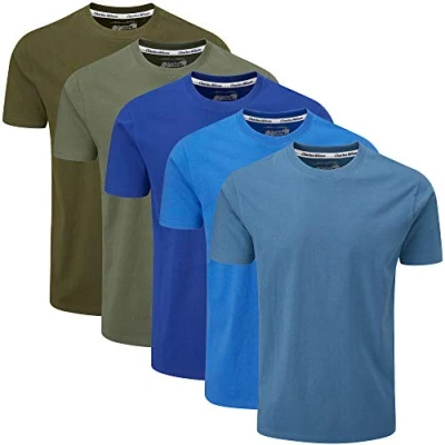 Abbildung von Charles Wilson 5er Packung Einfarbige T Shirts mit Rundhalsausschnitt (XL, Horizon)