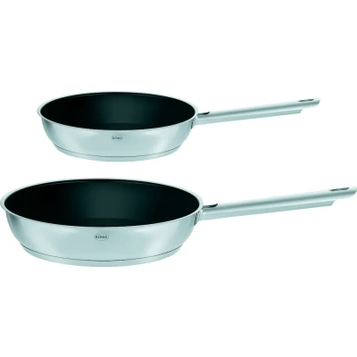 Abbildung von RÖSLE ELEGANCE Bratpfannen Set 2 tlg., Hochwertige Universalpfannen mit robuster Antihaftversieglung ProCera, 20 cm und 28 cm, Edelstahl 18/10, induktionsgeeignet