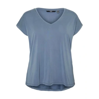 Abbildung von VERO MODA Curve Damen VMFILLI SS V Neck Tee GA Top, China Blue, Small