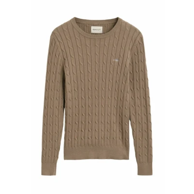 Abbildung von GANT Stretch C NECK Strickpullover, Damen, Größe: XL, Taupe beige